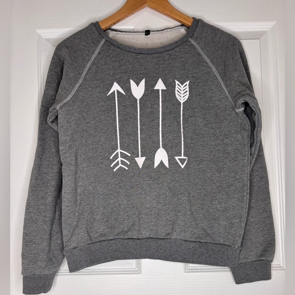 Grey Graphic Arrow Crew Neck Sweatshirt - Picture 1 of 1